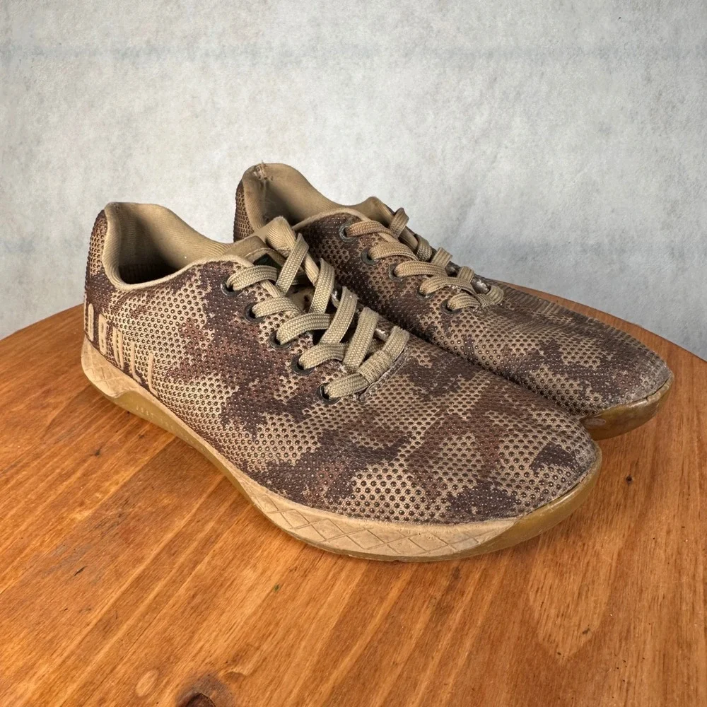 NOBULL SuperFabric Trainer Mens 7.5 Womens 9 Brown Camo Good Cross Training Shoe